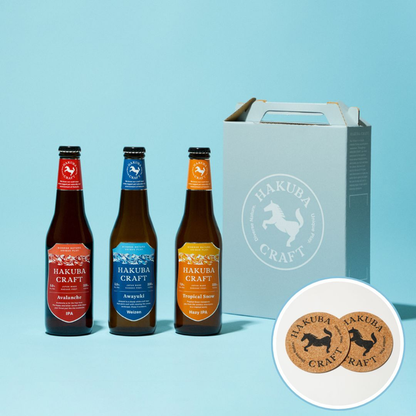 【ギフティ】定番ビール3本とコースター2枚セット